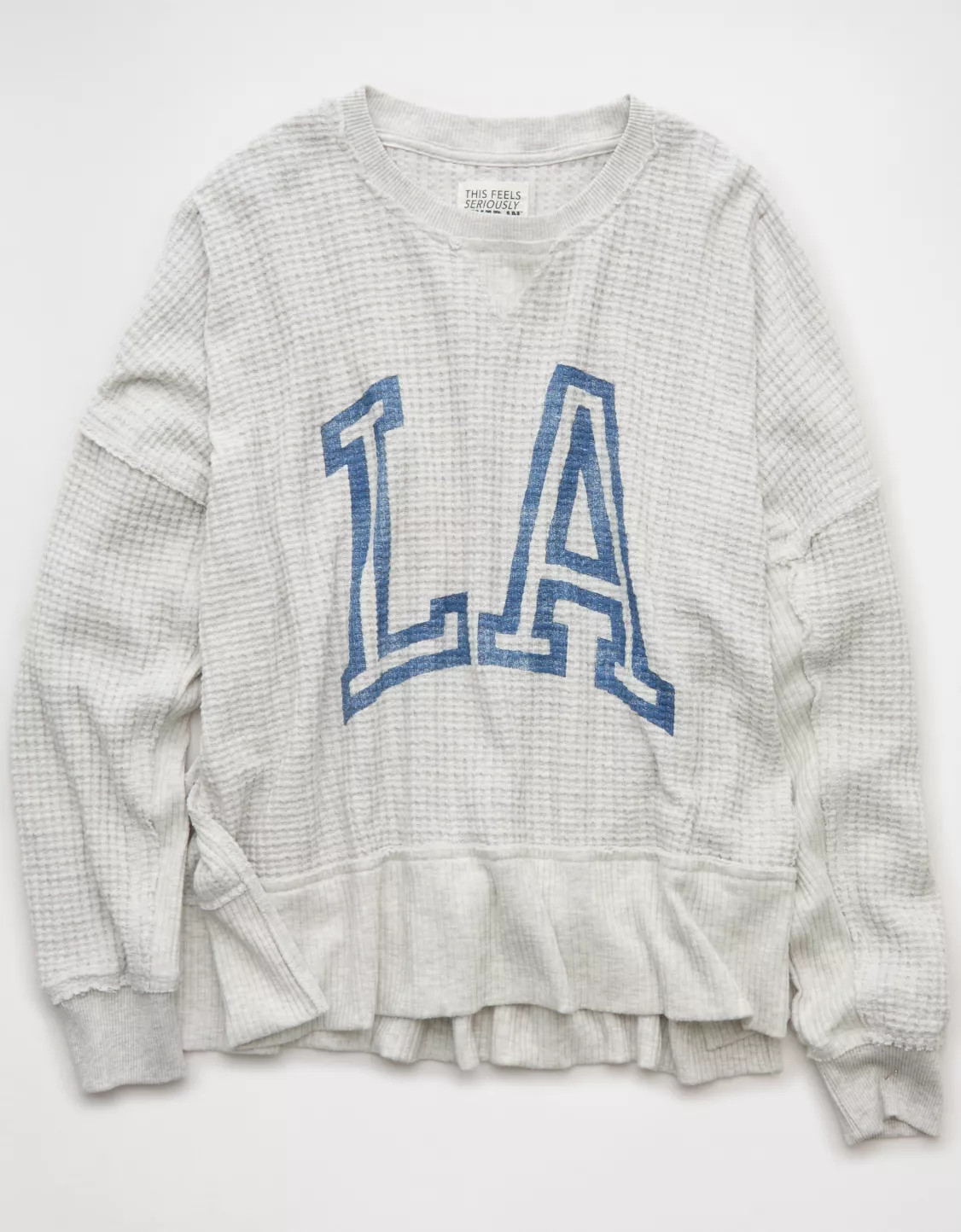 AE Big Hug Crew Neck Waffle Sweatshirt | American Eagle Outfitters (US & CA)