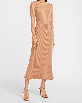 Ribbed Long Sleeve Maxi Sweater Dress | Express