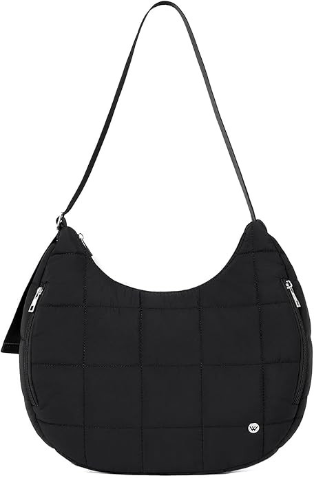 WESTBRONCO Puffer Crescent Shoulder Bags for Women Puffy Quilted Handbags, Nylon Shoulder Purse w... | Amazon (US)