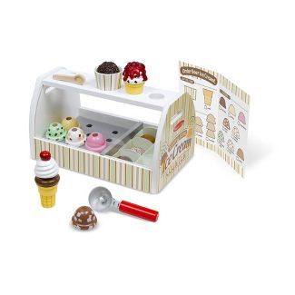 Melissa & Doug Wooden Scoop and Serve Ice Cream Counter (20pc) - Play Food and Accessories | Target
