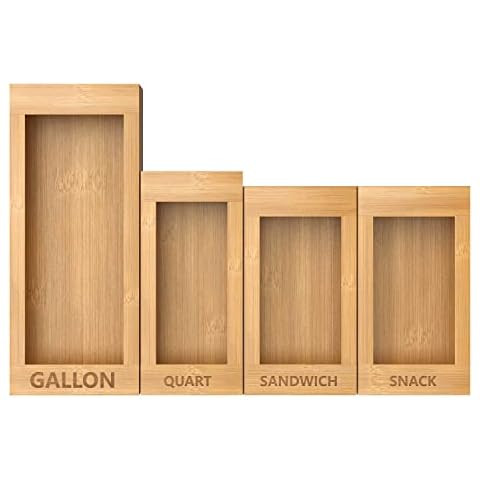 Ziplock Bag Storage Organizer, Storage Bag Organizer, 4 Separate Baggie Organizer, Ziplock Bag St... | Amazon (US)