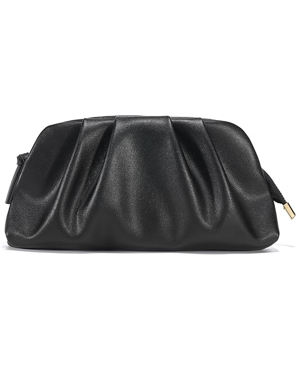 SWEETV Dressy Vegan Leather Clutch Purse for Women Formal, Soft Pleated PU Evening Clutch for Wed... | Amazon (US)