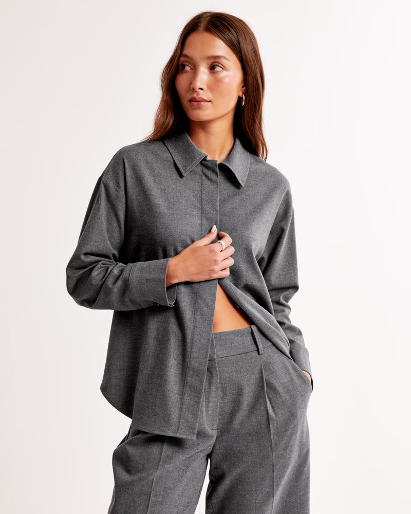Women's Tailored Shirt Jacket | Women's Clearance | Abercrombie.com | Abercrombie & Fitch (US)