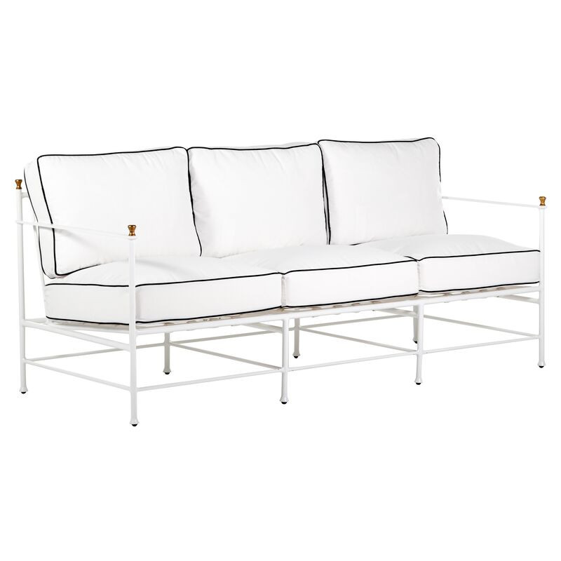 Frances White/Black Sofa, White/Black | One Kings Lane