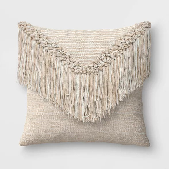Macrame Outdoor Throw Pillow Natural - Opalhouse™ | Target