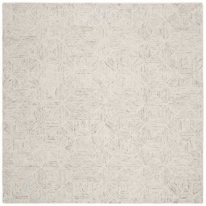 Safavieh Abstract 6' Square Hand Tufted Wool Rug in Ivory | Cymax