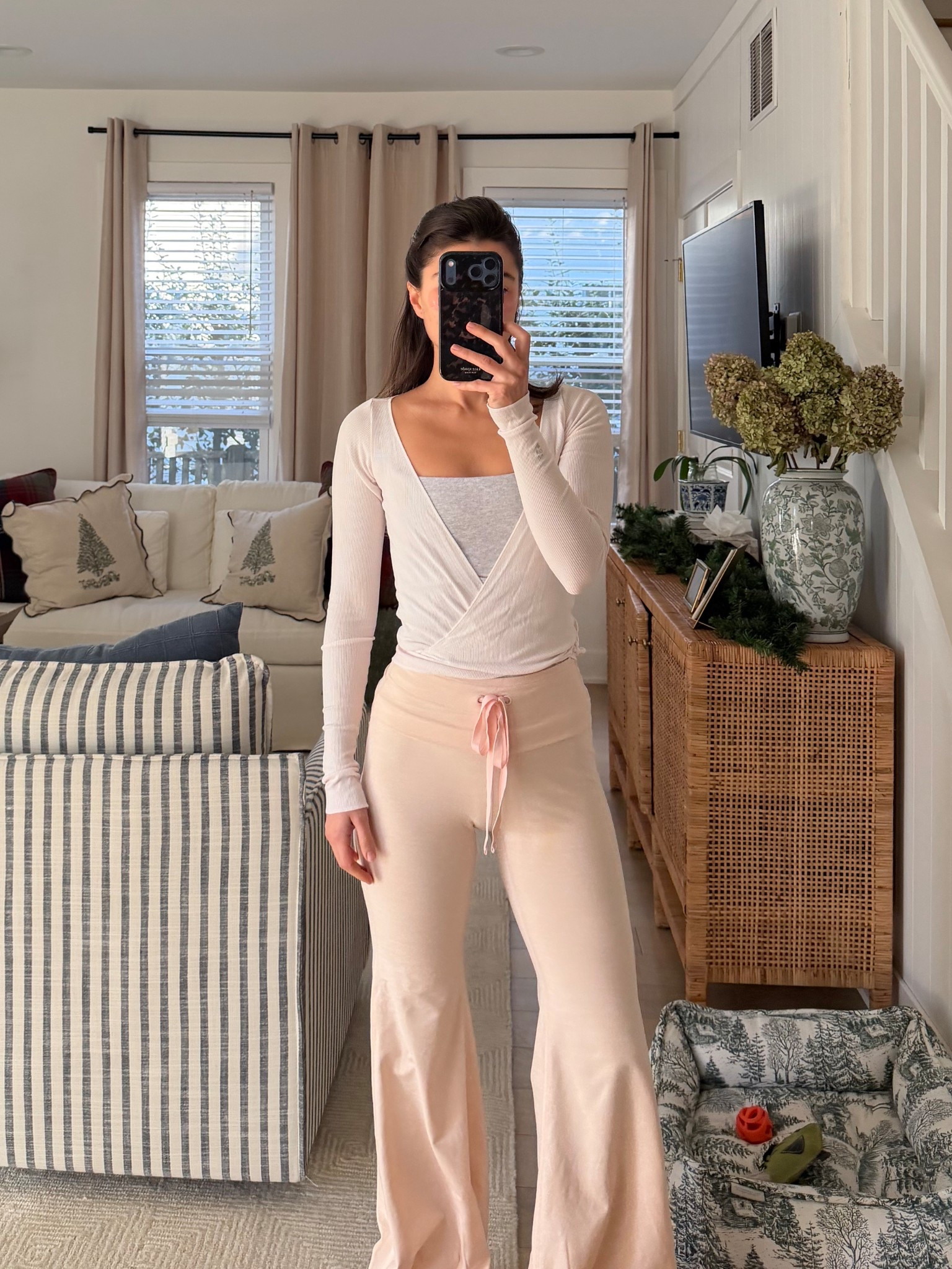 [12/11/25] morning movement outfit! Got these leggings/pants for our wedding weekend, this color isn’t in stock but it comes in multiple others! Wearing xs. Tank is Abercrombie xs, and white wrap is 437

#LTKFindsUnder100 #LTKActive #LTKdayinmylife