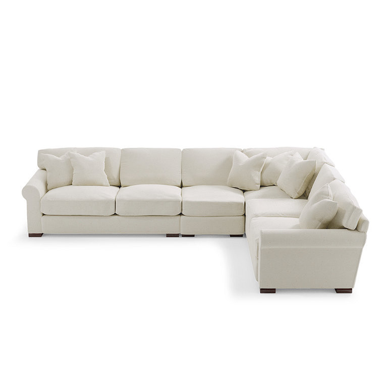 Cleo Upholstered Sectional - Pre-Configured, 4-Pc Sectional, Crypton Chenille Nomad Snow (Stocked) / 4 Pc Sectional - Grandin Road | Grandin Road