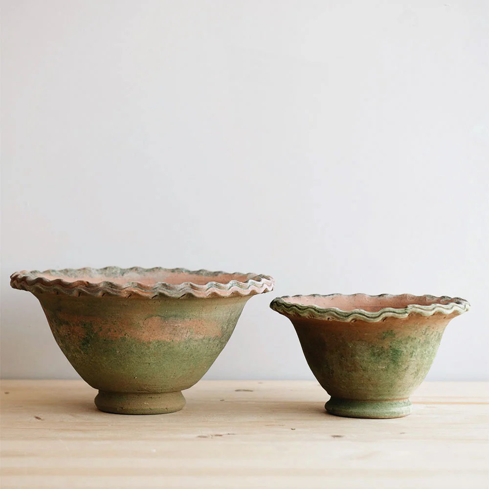 Aged Terracotta Petal Bowl Planter | Roan Iris