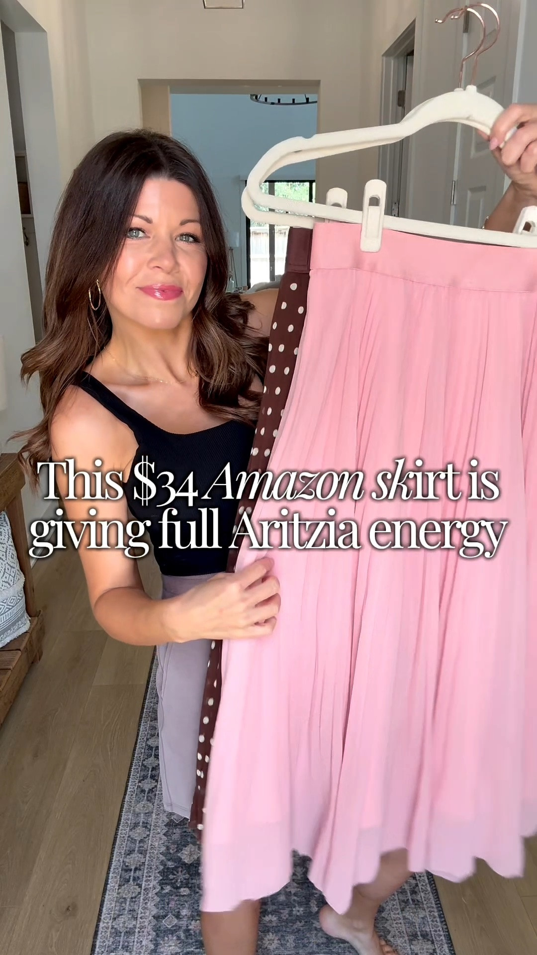 POV: you found the Aritzia pleated midi skirt for under $40 👀 So many ways to wear. Sandals and a tank for summer, denim jacket and sneakers for a casual look, boots and a blazer for fall and I could go on and on. A lot of different colors to choose from! 

#amazonfind #amazonfashion #aritziadupe #founditonamazon #pleatedskirt #midiskirt #amazonstyle #fallfashion #over35style #budgetfashion