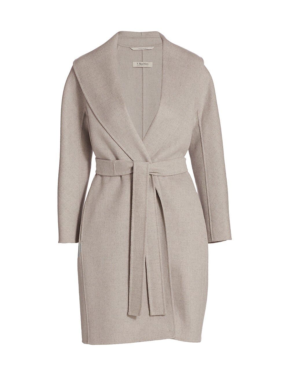 Max Mara Women's Belted Wool Wrap Coat - Medium Grey - Size 12 | Saks Fifth Avenue