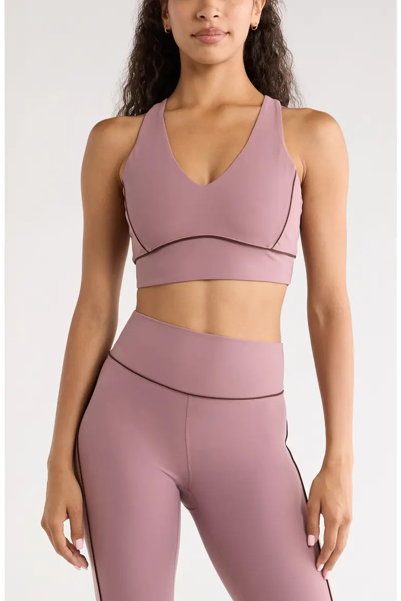 Studio Luxe Piped Sports Bra (Women) | Nordstrom | Nordstrom