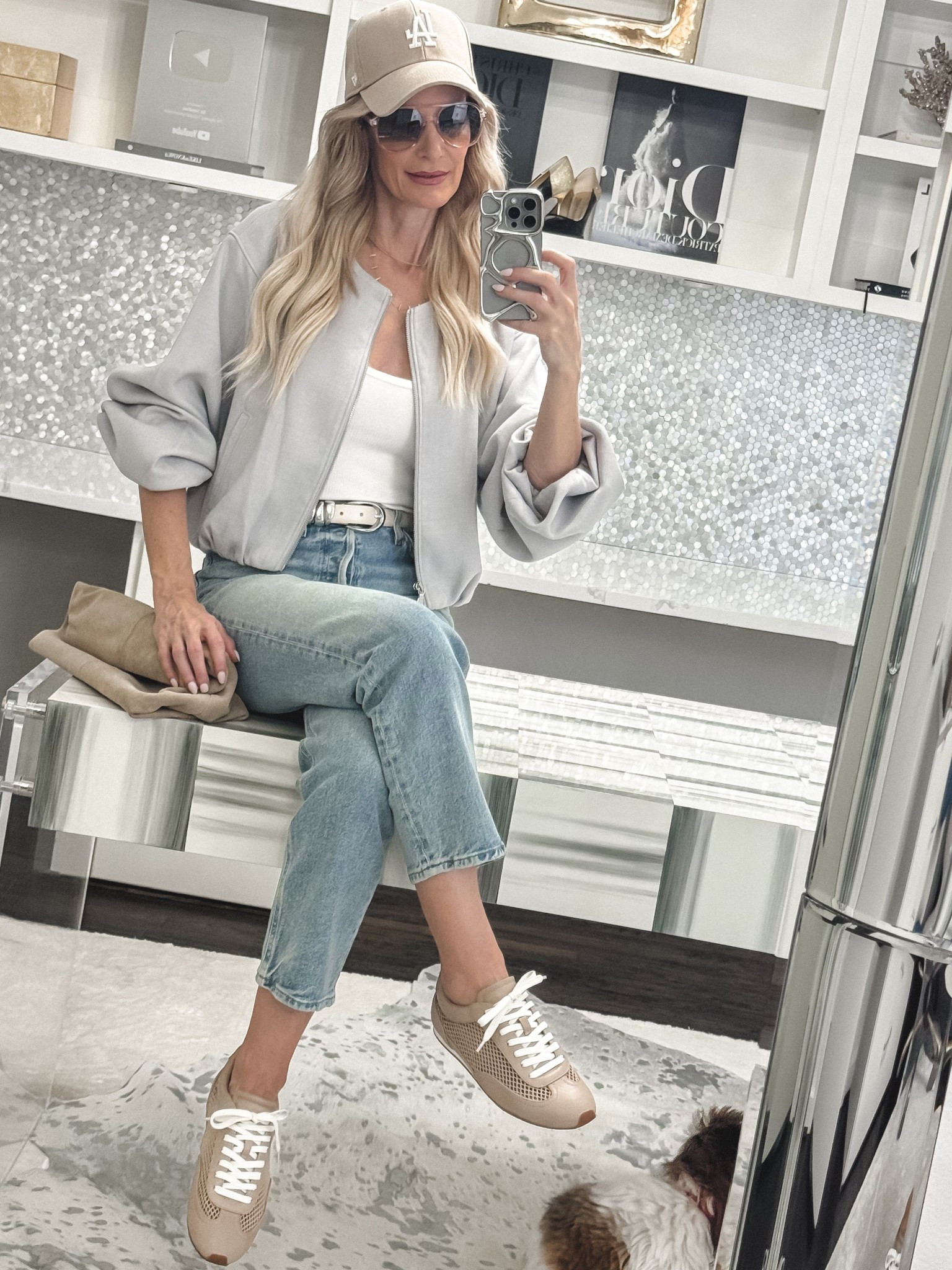 Obsessed with my new L-agence slim sneakers—the biggest sneaker trend of 2026! 

Neutral, breathable, insanely comfortable (walked my dog, zero blisters!), and perfect for summer.

Wore them with my Express bomber (on sale!) and my favorite Agolde jeans—the perfect length for sneakers. I’m 5’4”, wearing XS jacket & size 24 jeans.

These are going to be your new go-to too, I promise! ✨



#LTKgrwm #LTKdayinmylife #LTKOver40