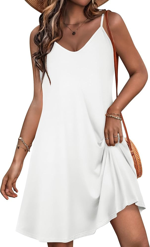 Womens Spaghetti Strap Dress Summer Dresses Beach Cover Ups Casual Sundresses with Pockets 2026 | Amazon (US)