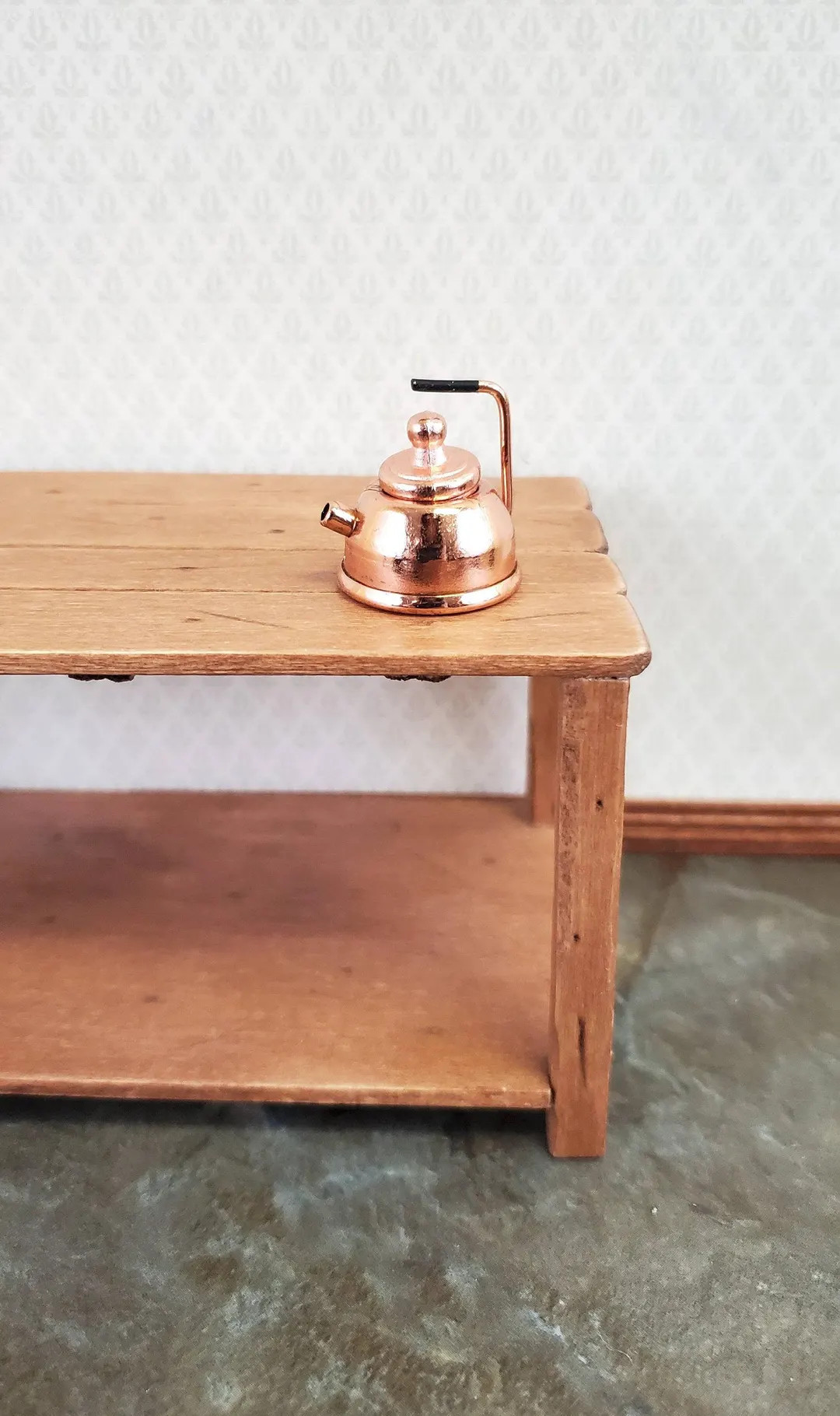 Dollhouse Miniature Teapot Tea Kettle Modern Copper 1:12 Scale Kitchen Accessories - Etsy | Etsy (US)