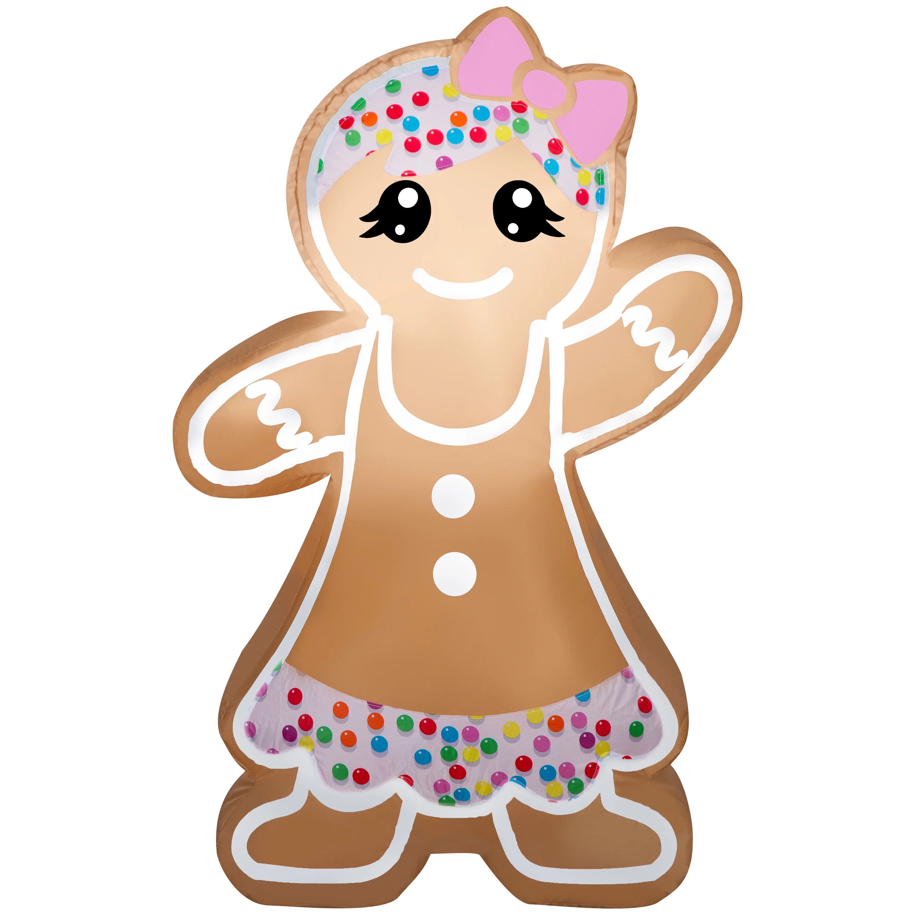 Airblown Inflatables 4 Foot Christmas Gingerbread Girl, by Holiday Time | Walmart (US)