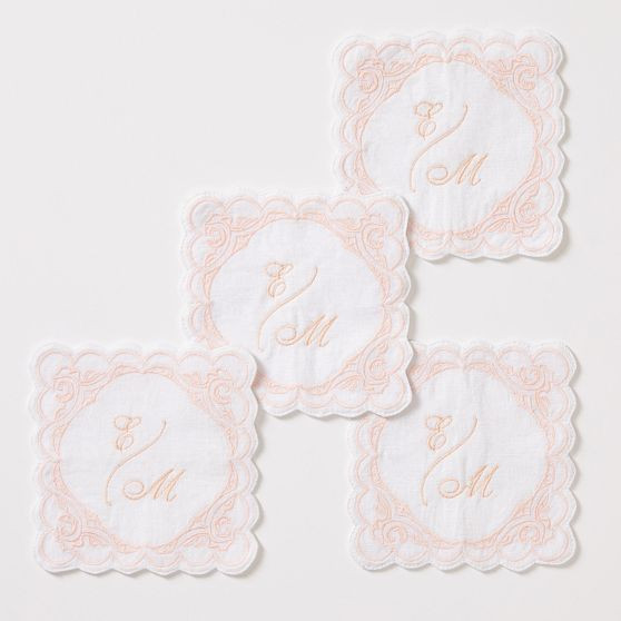 Bespoke Embroidered Coasters, Set of 4 | Mark and Graham