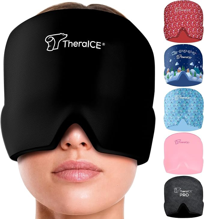 TheraICE Migraine Relief Cap, Headache Hat Ice Pack Mask, Cooling Head Wrap | Amazon (US)