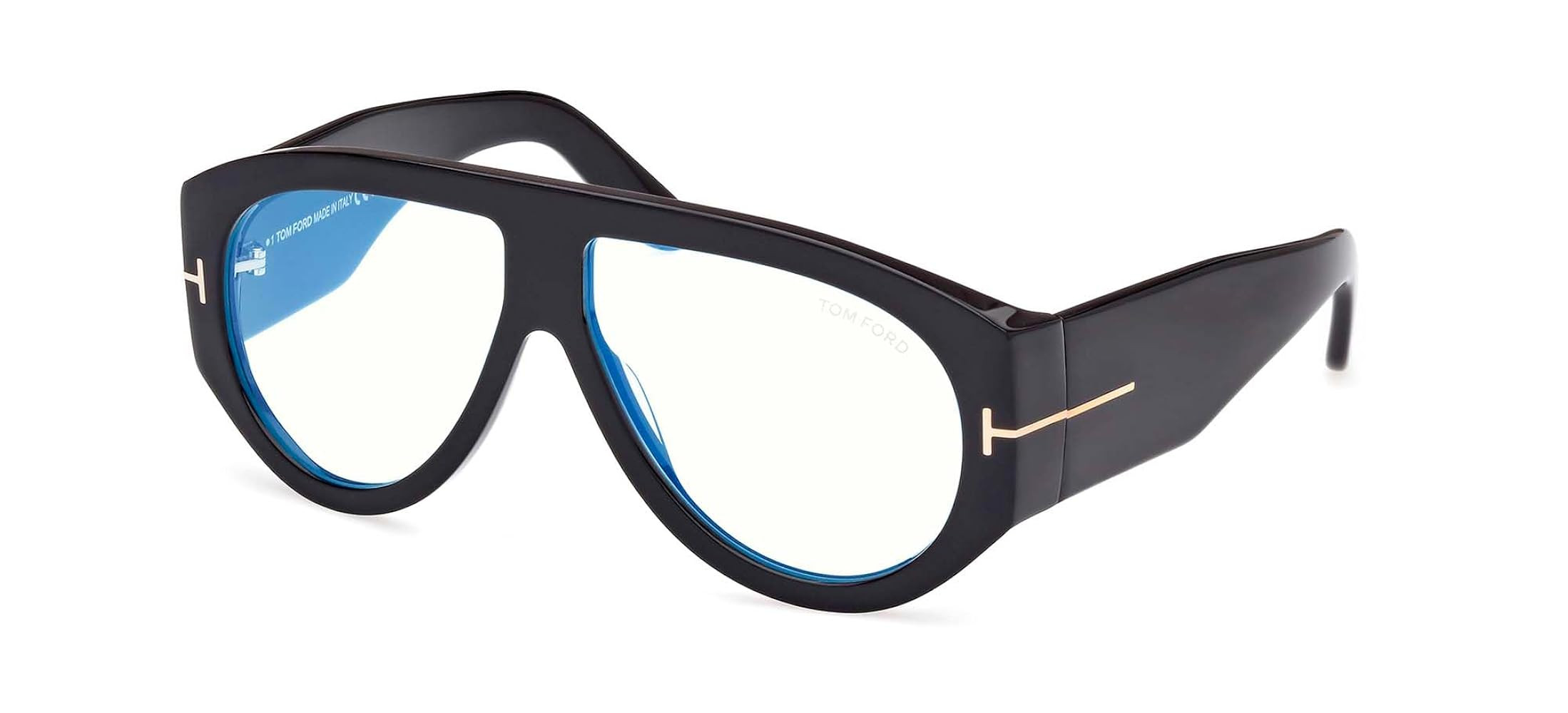 Tom Ford FT5958-B BLUE BLOCK Shiny Black/Blue Filter 60/12/140 men Eyewear Frame | Amazon (US)