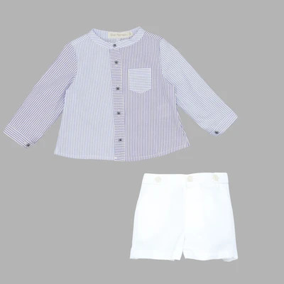 Short Set 'Seersucker Blue' | El Rincon De Maria