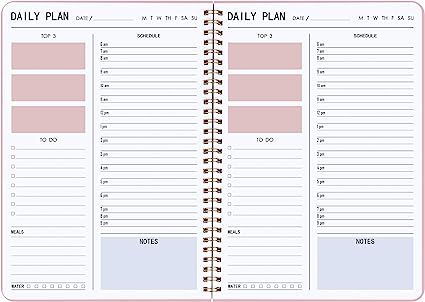 Daily Planner Hourly Schedules Appointment Planner Undated with to-Do List,Meals,Notes 10"X7.3",F... | Amazon (US)