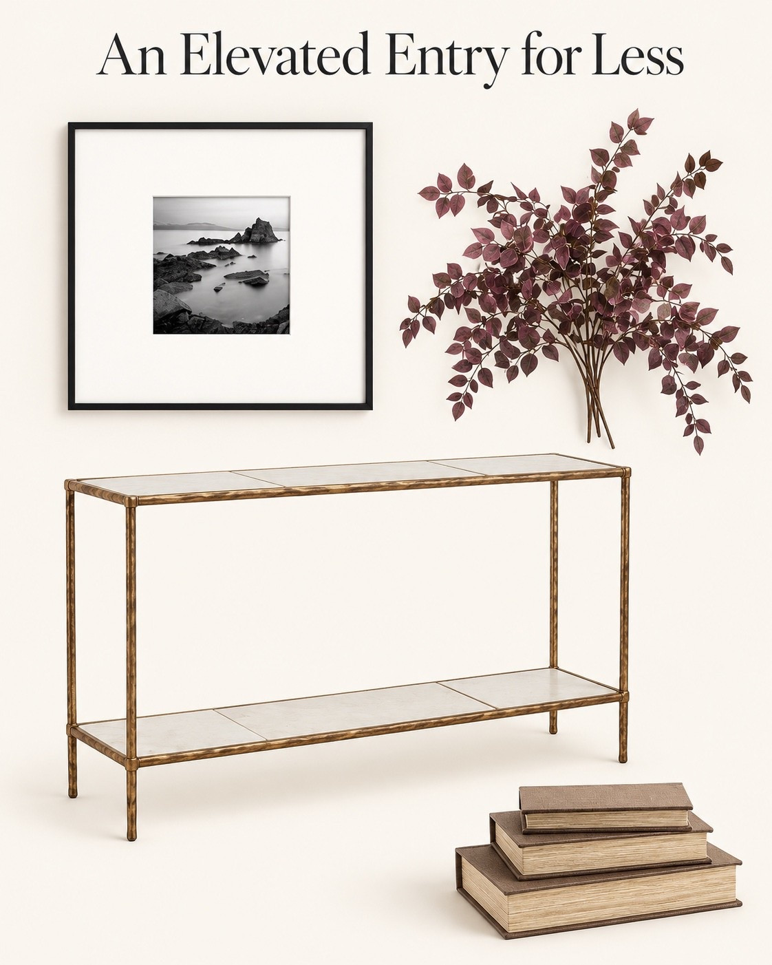 An Elevated Entry for Less | Early Amazon Prime Deals

Early Amazon Prime deals for a classic, inviting entryway. A brass console, black gallery frame, burgundy stems, and neutral decorative books create a refined look on a budget. Shop the pieces below to recreate it in your home.

#LTKSeasonal #LTKHome #LTKSaleAlert