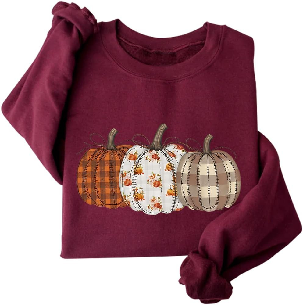 Vintage Pumpkin Sweatshirt For Women Retro Pumpkin Season Sweatshirt | Amazon (US)