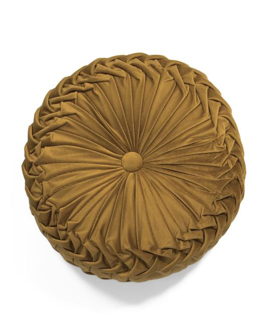 16x16 Vintage Pleated Round Pillow | TJ Maxx