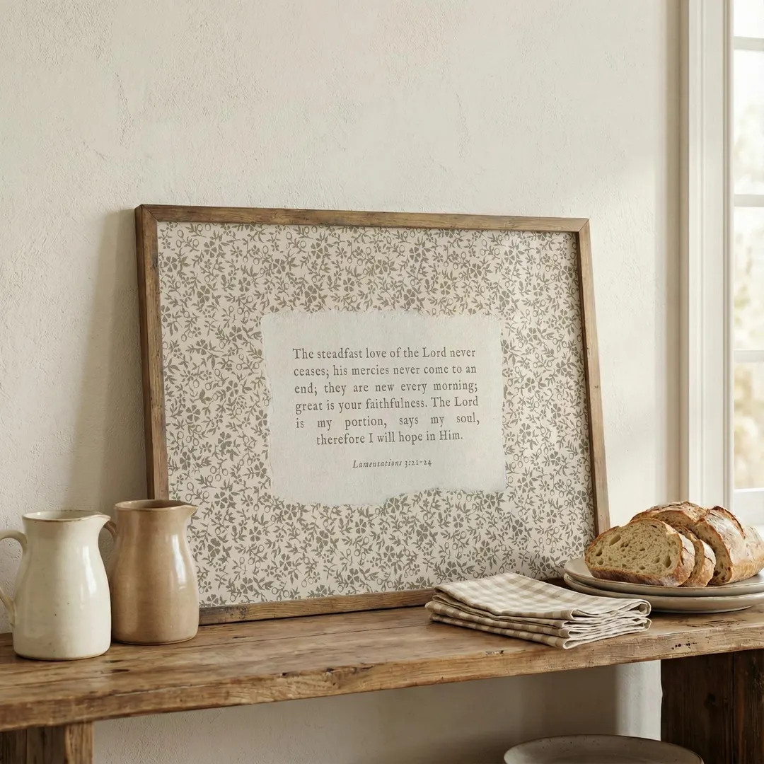 Lamentations 3 Scripture Art Print: Vintage Christian Home Decor PHYSICAL PRINT - Etsy | Etsy (US)