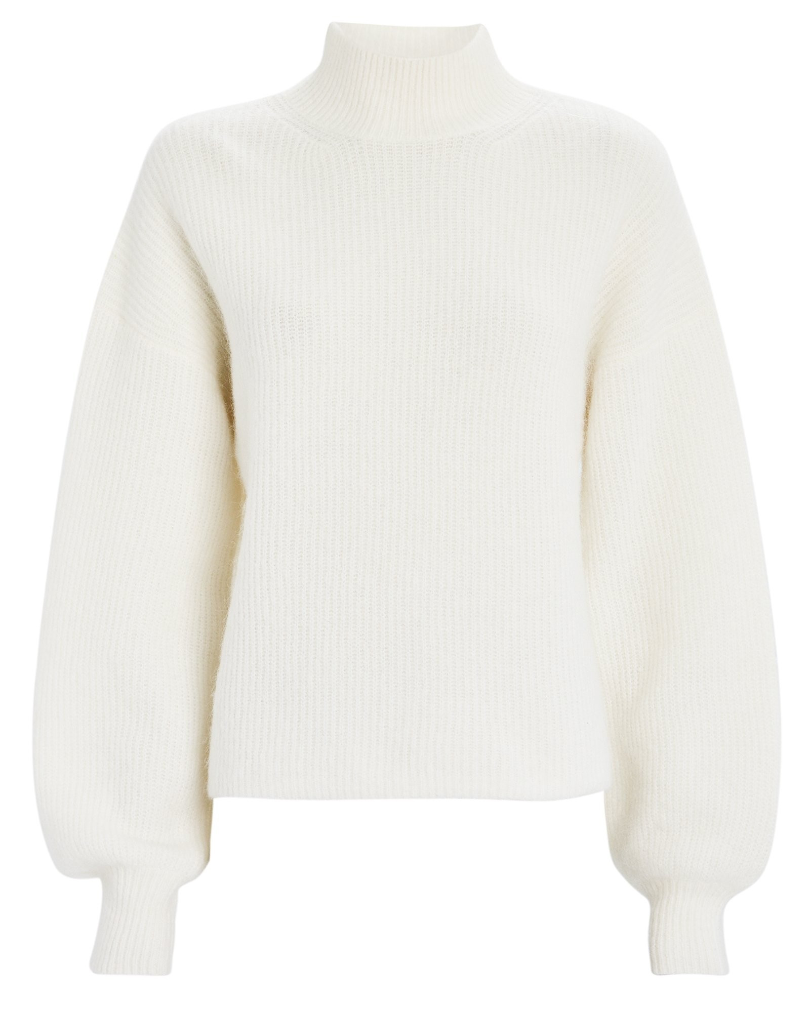 INTERMIX Mallory Alpaca-Wool Sweater, Ivory XL | INTERMIX