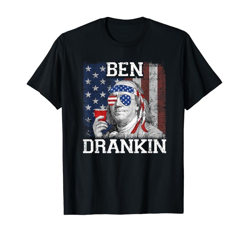 Ben Drankin Beer 4th of July Funny Patriotic USA T-Shirt | Amazon (US)