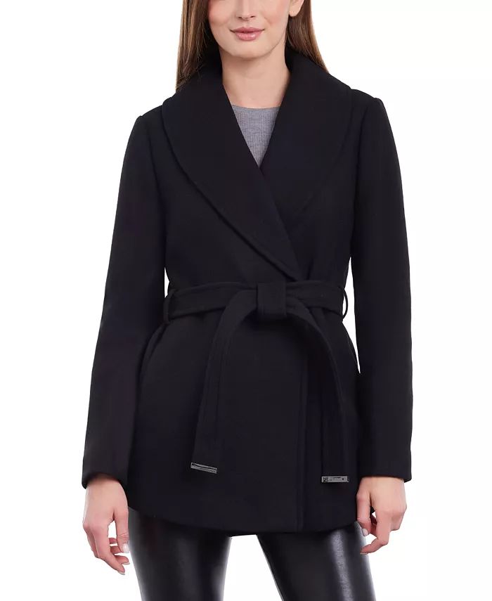 Michael Kors Women's Belted Shawl-Collar Coat - Macy's | Macy's