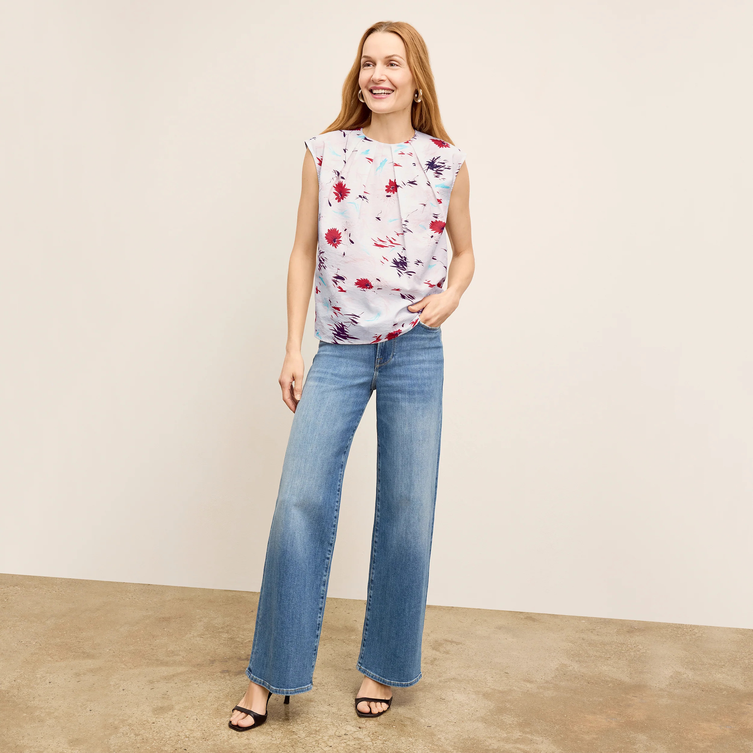 Nika Summer Friday Top - Printed Voile :: Brushed Floral | MM LaFleur