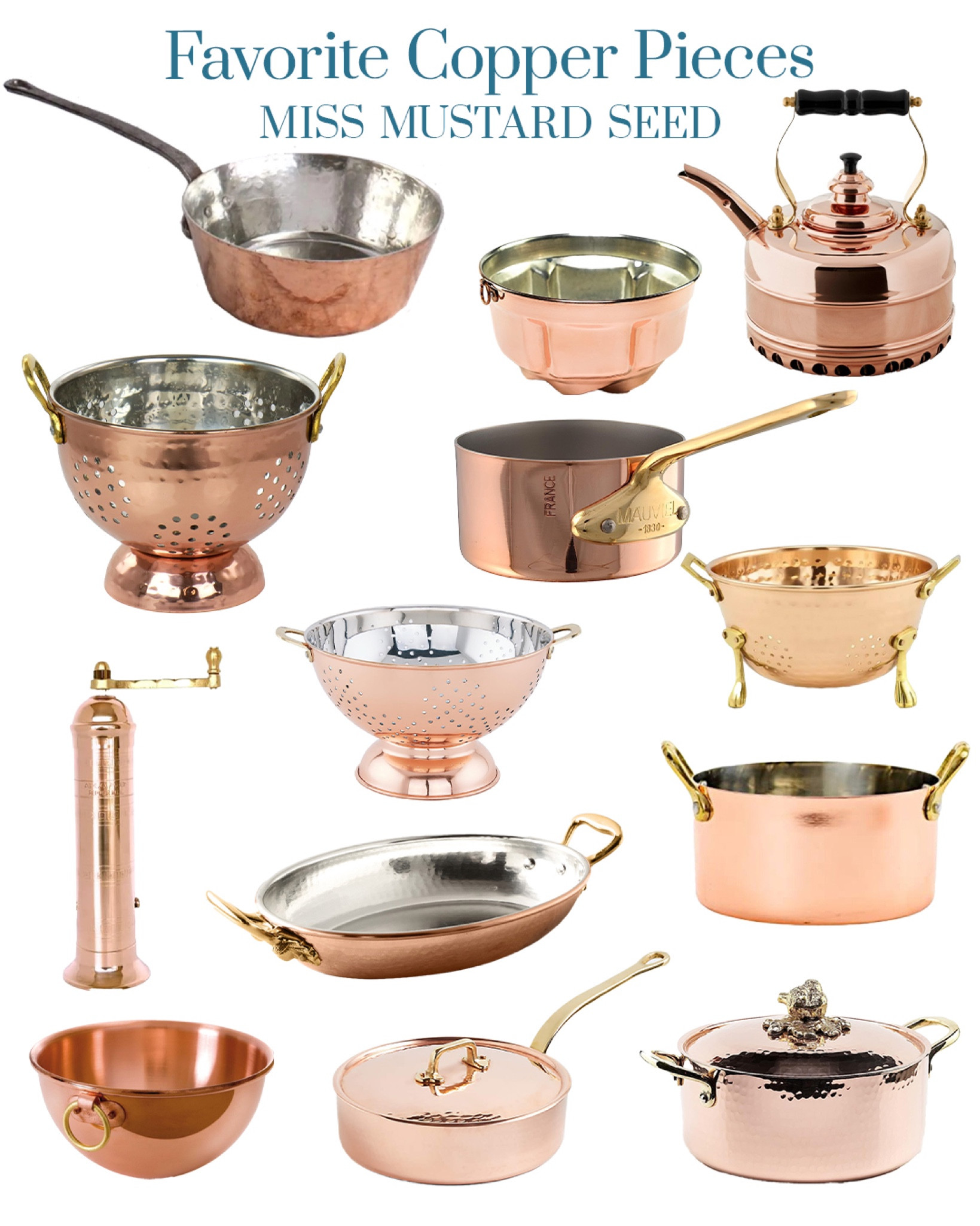 Cooking in Style!  Elevate your culinary adventures with these stunning #copperpots. From sautéing to simmering, these timeless pieces add both elegance and functionality to your kitchen. Discover the art of cooking in copper!

Miss Mustard Seed’s favorite copper pieces  

#LTKFind #LTKhome