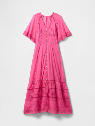 Lace-Trim Midi Dress | Gap (US)