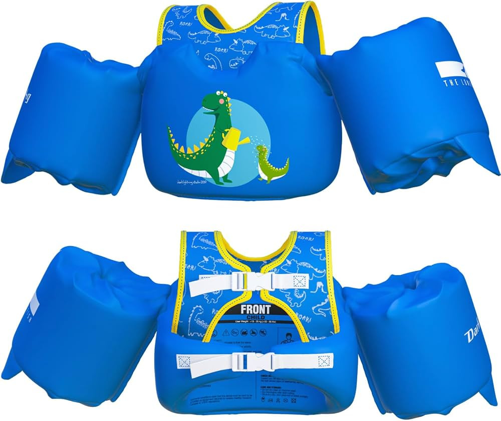 Dark Lightning USCG Coast Guard Approved Toddler Swim Vest for Age 2/3/4/5/6/7 Years Old, Kids Li... | Amazon (US)