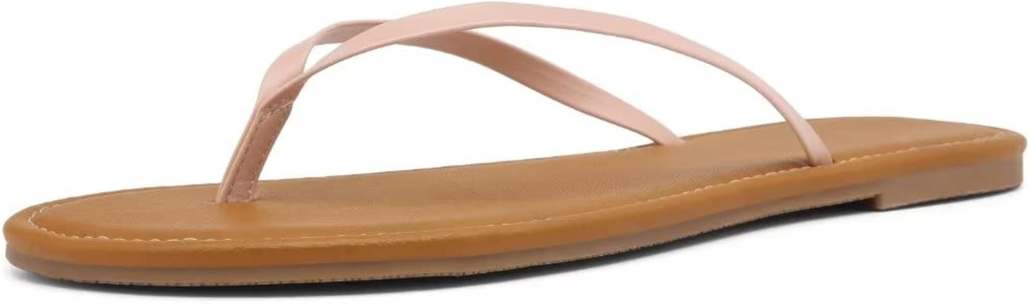 Womens Thong Flip Flops Sandals, Flat Flip Flop Slippers for Women and Girl, Summer Vacation Esse... | Amazon (US)