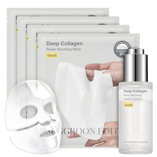 Tiktok Trend Items Wrinkle Free Boosting DUO: Deep Collagen Power Boosting Mask (4ea) & Deep Collagen Power Boosting Cream In Serum, Self-Care Gift Set for Women & Moms, Korean Skincare | Amazon (US)