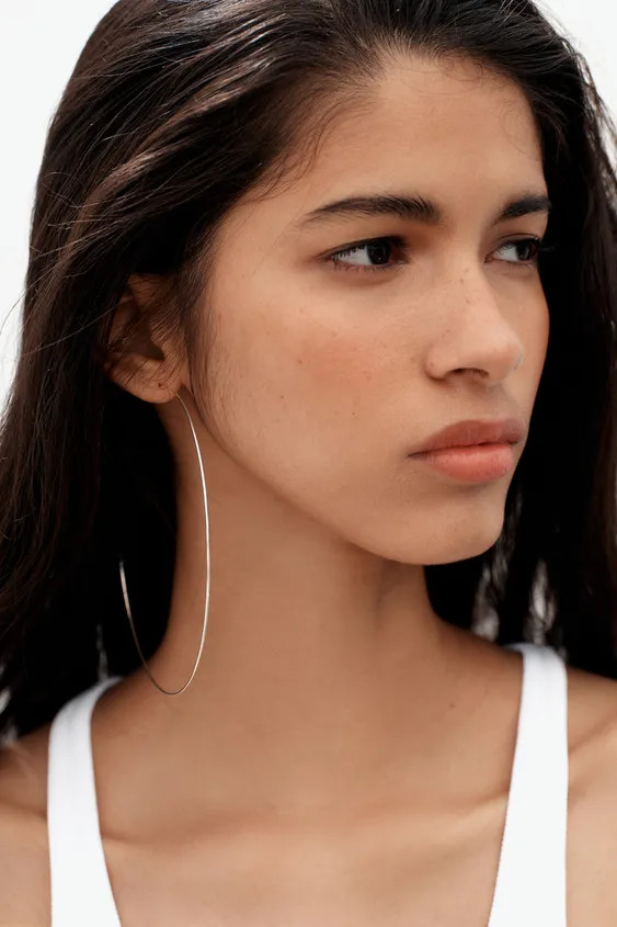 THIN MAXI HOOP EARRINGS | Zara US