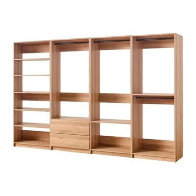 Oak Freestanding Walk in Wood Closet System for Stylish Closet Room Solutions | Wayfair North America