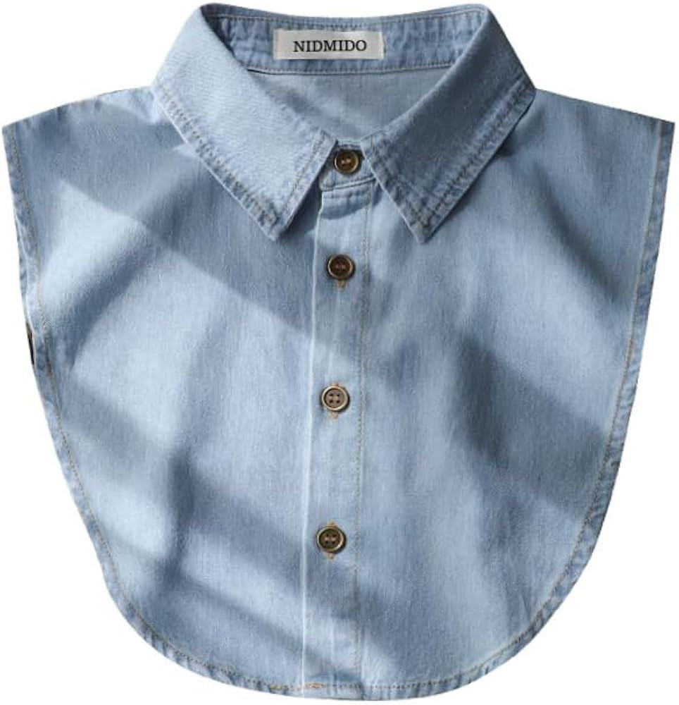 Denim Fake Collar Detachable Dickey Collar Half Shirts Blouse False Collar Top for Women Girls Me... | Amazon (US)
