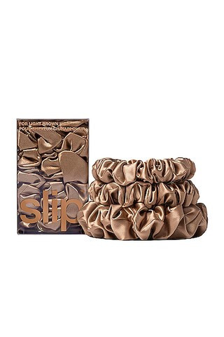 slip Assorted Scrunchies Set Of 3 in Brown | FWRD 