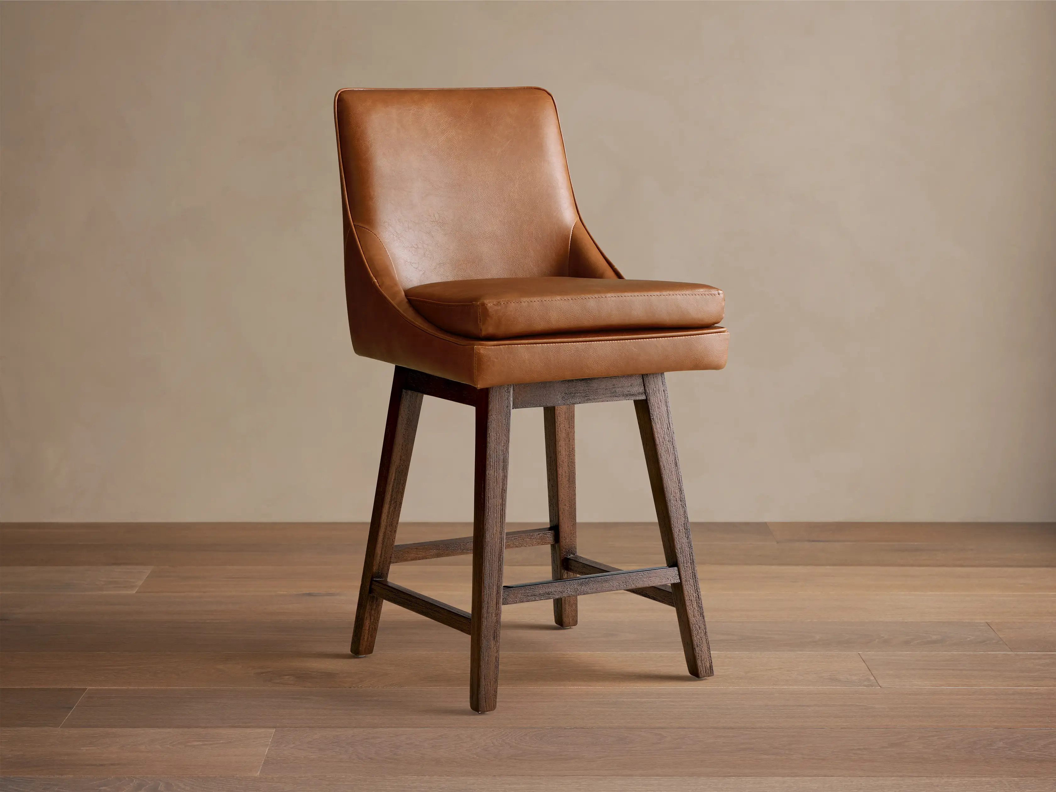 Lunden Faux Leather Swivel Stool | Arhaus