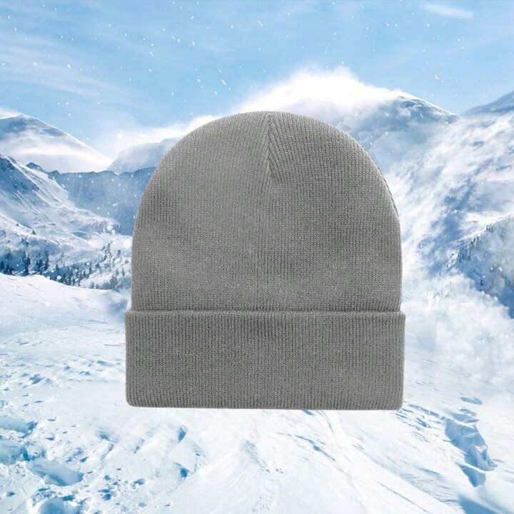 1pc Men Grey Warm Snug Beanie Cuffed Hat Winter Hat | SHEIN