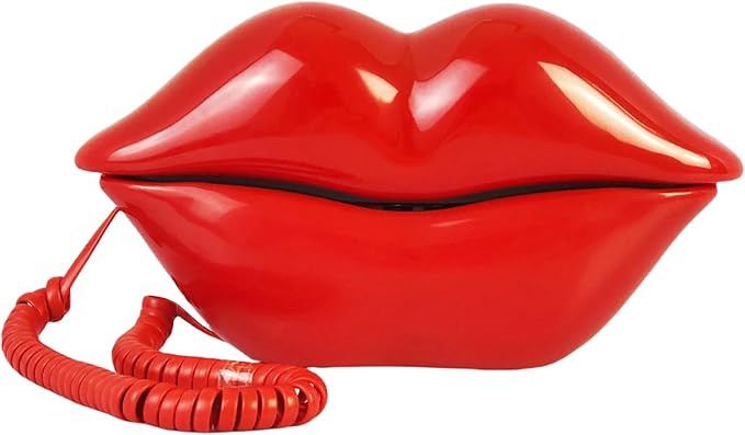 TelPal Red Mouth Telephone Wired Novelty Sexy Lip Phone Gift Cartoon Shaped Real Corded Landline ... | Amazon (US)