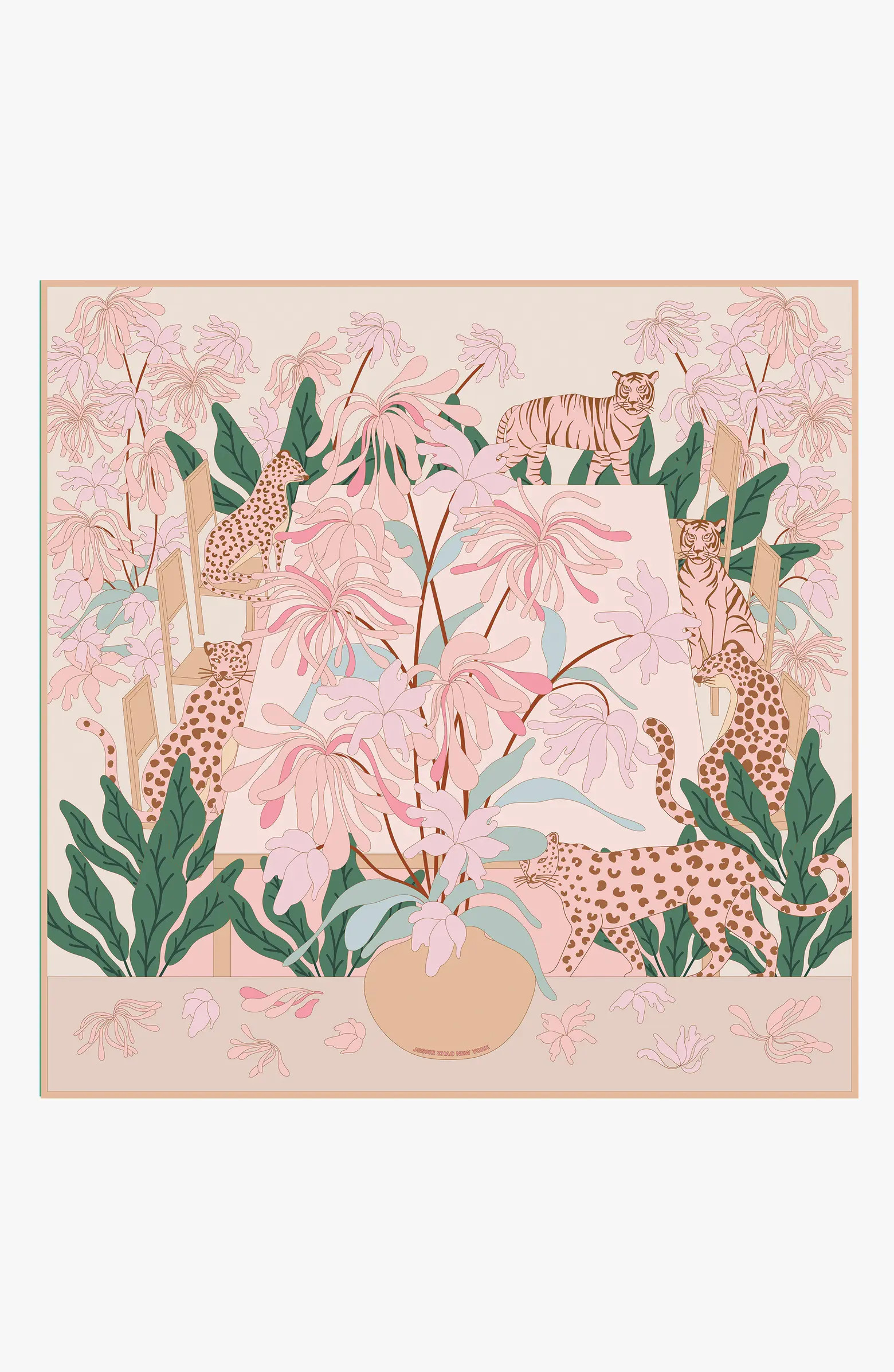 Double Sided Silk Scarf Of Jungle Gathering | Nordstrom