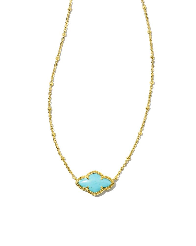 Abbie Gold Pendant Necklace in Variegated Turquoise Magnesite | Kendra Scott