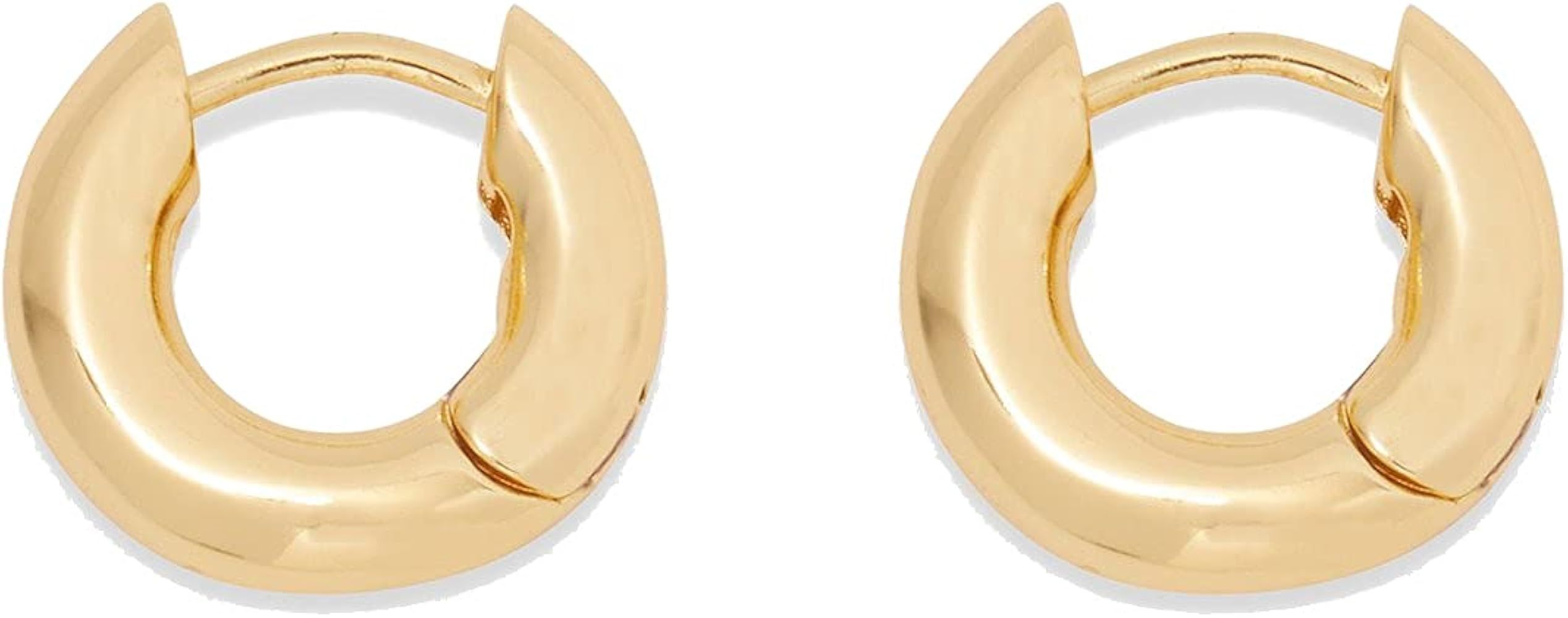 gorjana Women’s Lou Huggie Earrings, Small High Shine Chunky Hoops, 18K Gold Plated | Amazon (US)