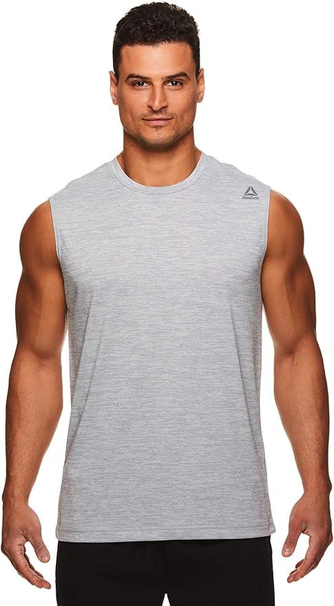 Reebok Men's Muscle Tank Top - Sleeveless Workout & Training Activewear Gym Shirt - Sprint Sleet ... | Amazon (US)