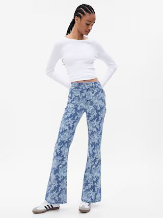 Gap &amp;#215 LoveShackFancy High Rise Floral ‘70s Flare Jeans | Gap (US)